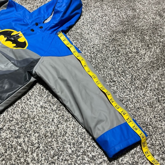 Western Chief Batman Rain Coat Jacket Kids Toddler Size 5 Blue Fleece Quilted - Picture 4 of 11
